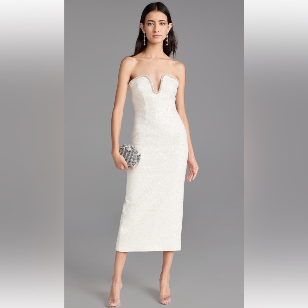 NWT 🏷️ Self-Portrait Cream Strapless Midi Dress